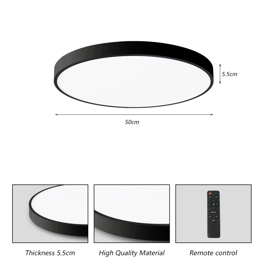 Brilagi - Luminária de teto LED dimmerizável POOL SMART LED/60W/230V 50 cm 3000-6000K Wi-Fi Tuya + controlo remoto preto