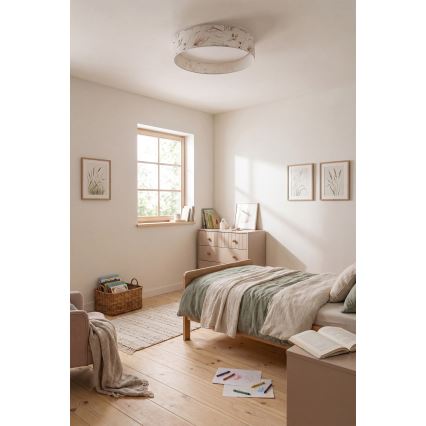 Brilagi - Candeeiro de tecto dimerizável VELVET SMARTIX LED/24W/230V 3000-6000K Ø 45 cm branco/estampa floral Wi‑Fi Tuya Beacon + controlo remoto