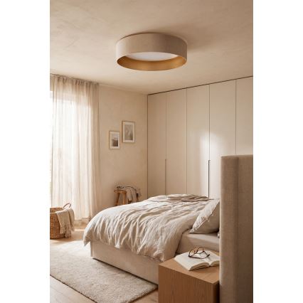 Brilagi - Luminária de teto LED dimável VELVET SMARTIX LED/24W/230V 3000–6000K Ø 45 cm creme/dourado Wi‑Fi Tuya Beacon + comando remoto