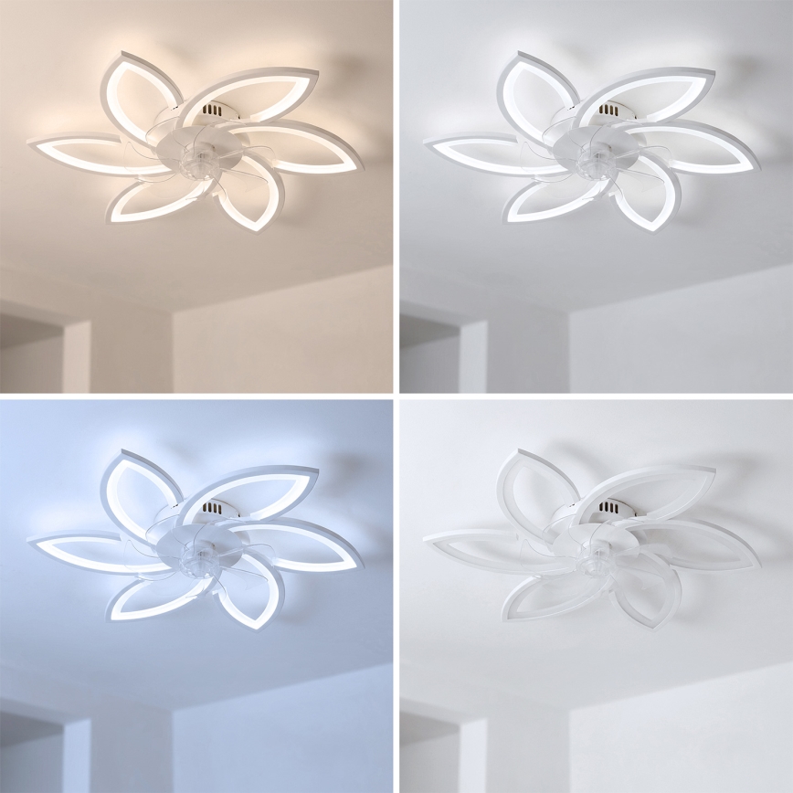 Brilagi - Luminária de teto LED dimmerizável com ventilador LED/50W/230V 3000-6500K branco + controlo remoto