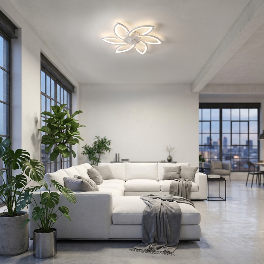 Brilagi - Luminária de teto LED dimmerizável com ventilador LED/50W/230V 3000-6500K branco + controlo remoto