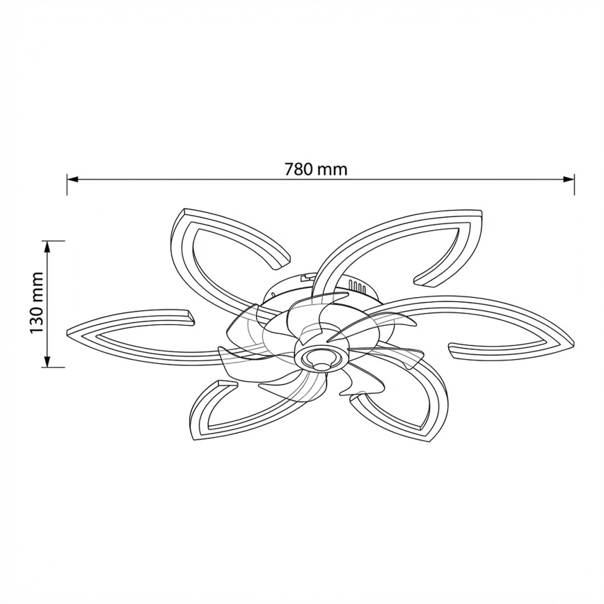 Brilagi - Luminária de teto LED dimmerizável com ventilador LED/50W/230V 3000-6500K branco + controlo remoto