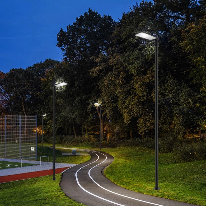 Brilagi - Luminária LED de rua para exterior com poste e braço articulado de 4 m URBANLIGHT LED/200W/230V preta IP65