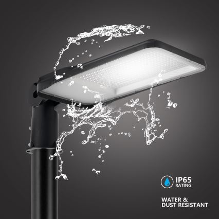 Brilagi - Luminária LED de rua para exterior com poste e braço articulado de 4 m URBANLIGHT LED/200W/230V preta IP65