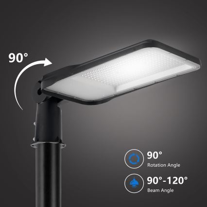 Brilagi - Luminária LED de rua para exterior com poste e braço articulado de 4 m URBANLIGHT LED/200W/230V preta IP65