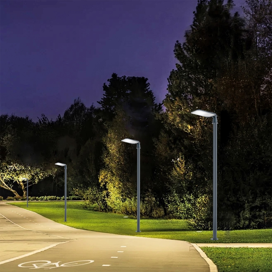 Brilagi - Luminária de rua LED para exterior com poste de 3 m e braço articulado URBANLIGHT LED/100W/230V antracite IP65