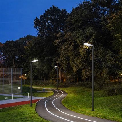 Brilagi - Luminária LED de rua externa com poste de 3 m e articulação URBANLIGHT LED/200W/230V preta IP65