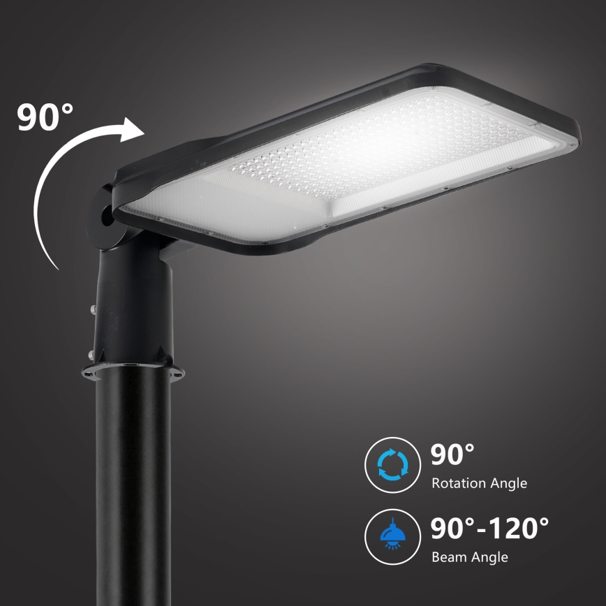 Brilagi - Luminária LED de rua externa com poste de 3 m e articulação URBANLIGHT LED/200W/230V preta IP65