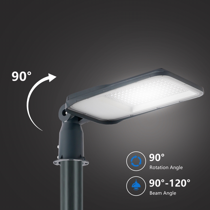 Brilagi - Luminária LED de rua exterior com poste e braço articulado de 4 m URBANLIGHT LED/100W/230V antracite IP65