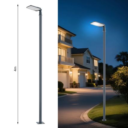 Brilagi - Luminária LED de rua exterior com poste e braço articulado de 4 m URBANLIGHT LED/100W/230V antracite IP65