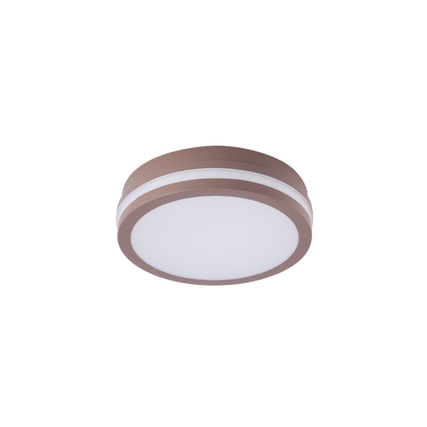 Brilagi - Candeeiro de tecto exterior LED com sensor BENE LED/18W/230V Ø 21,5 cm castanho IP54