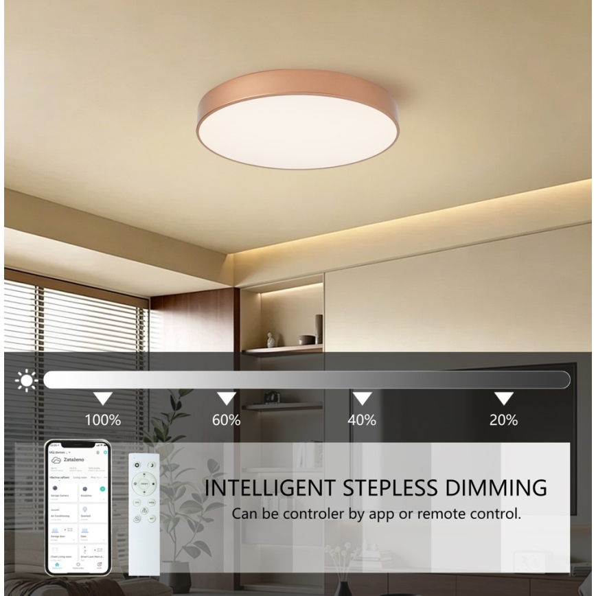 BRILAGI - Luminária de teto LED dimerizável POOL SMART LED/60W/230V 3000-6000K Ø 50 cm Wi-Fi Tuya bronze + controlo remoto