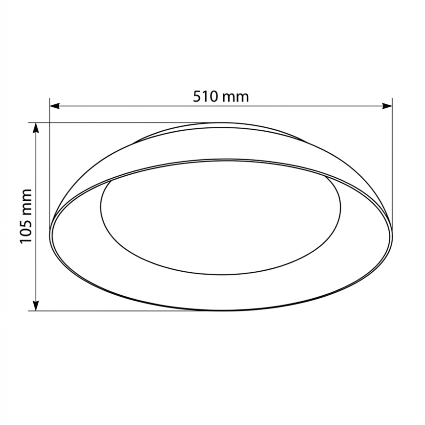 Brilagi - Plafon LED dimmerizável ALVA LED/48W/230V 3000-6500K Ø 51 cm preto + comando remoto