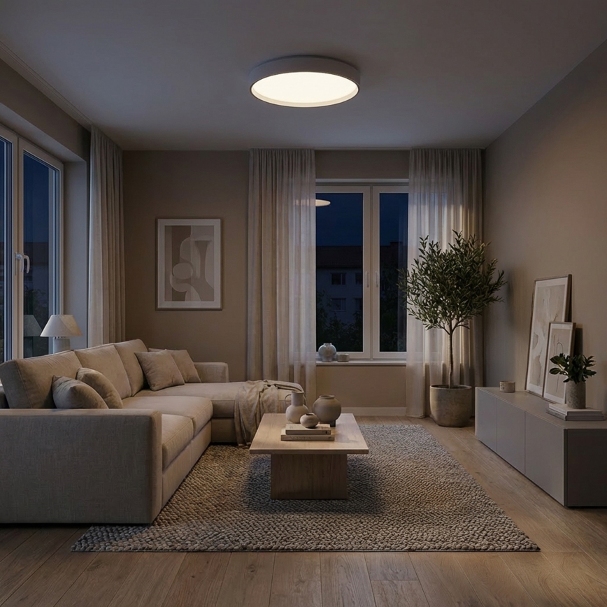 Brilagi - Candeeiro de teto LED regulável NANCI LED/60W/230V 3000-6500K Ø 49 cm branco + comando remoto