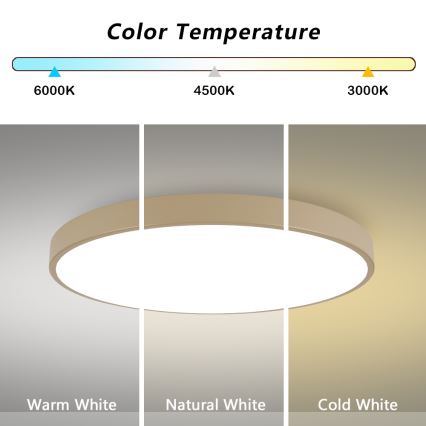Brilagi - Candeeiro de tecto LED regulável POOL SMART LED/128W/230V 3000-6000K 100 cm bege Wi-Fi Tuya + comando remoto