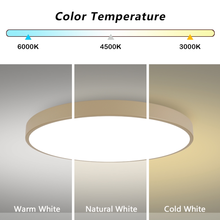 Brilagi - Candeeiro de tecto LED regulável POOL SMART LED/128W/230V 3000-6000K 100 cm bege Wi-Fi Tuya + comando remoto