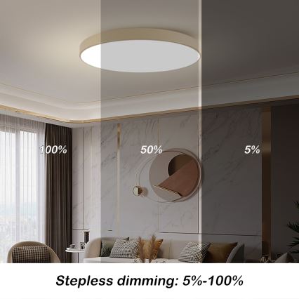 Brilagi - Candeeiro de tecto LED regulável POOL SMART LED/128W/230V 3000-6000K 100 cm bege Wi-Fi Tuya + comando remoto