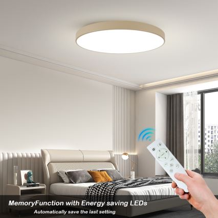 Brilagi - Candeeiro de tecto LED regulável POOL SMART LED/128W/230V 3000-6000K 100 cm bege Wi-Fi Tuya + comando remoto