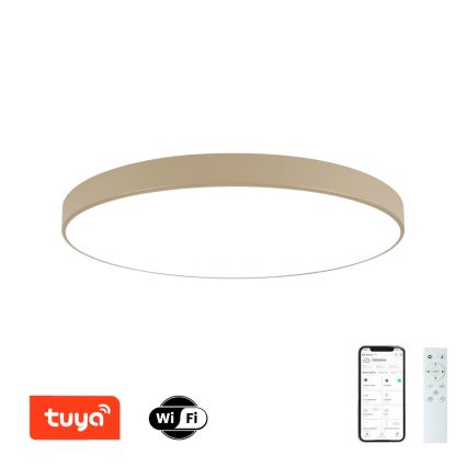 Brilagi - Candeeiro de tecto LED regulável POOL SMART LED/128W/230V 3000-6000K 100 cm bege Wi-Fi Tuya + comando remoto