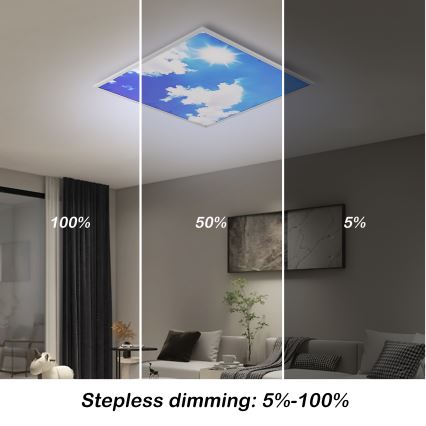 Brilagi - Luminária de teto LED regulável SLIMFRAME SKY LED/58W/230V 60x60 cm 3000-6000K prateado/azul + controlo remoto