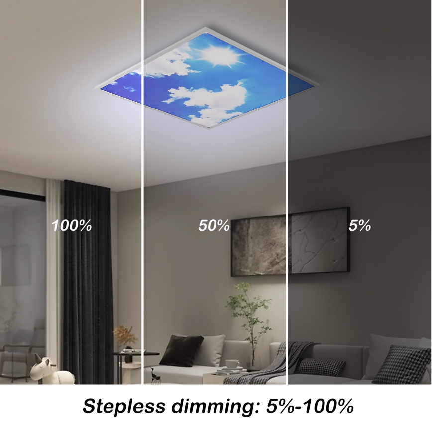 Brilagi - Luminária de teto LED regulável SLIMFRAME SKY LED/58W/230V 60x60 cm 3000-6000K prateado/azul + controlo remoto