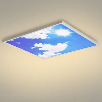 Brilagi - Luminária de teto LED regulável SLIMFRAME SKY LED/58W/230V 60x60 cm 3000-6000K prateado/azul + controlo remoto