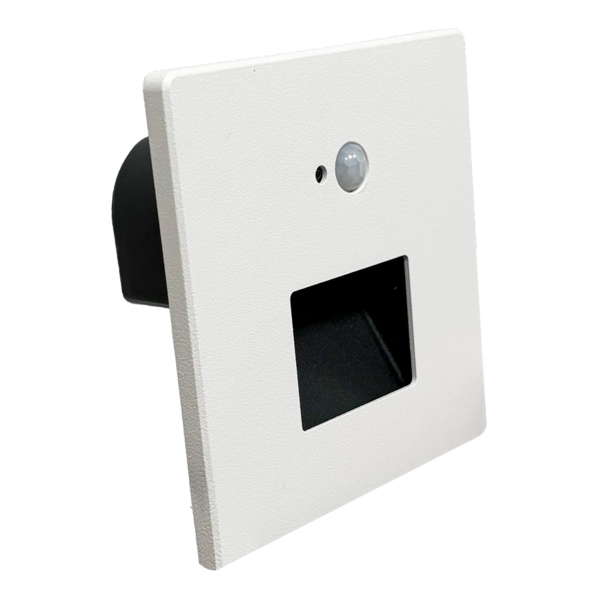 Brilagi - Aplique LED para escadas com sensor de movimento e crepúsculo JACK LED/3W/230V 3000/4000/6500K IP65 branco