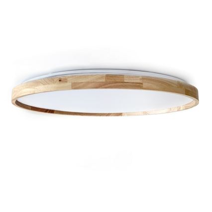 Brilagi - Candeeiro de tecto LED dimerizável ALSON LED/72W/230V 3000-6500K carvalho diâmetro 78 cm + controlo remoto