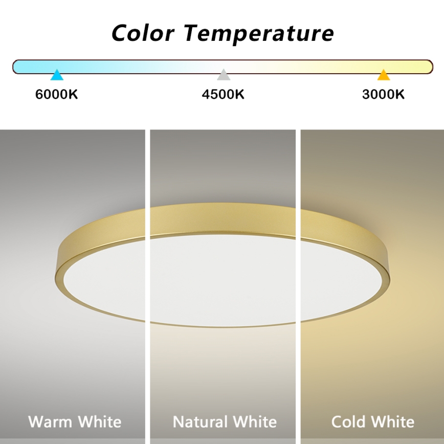 Brilagi - Candeeiro de tecto LED dimerizável POOL SMART LED/128W/230V 3000-6000K 100 cm dourado Wi-Fi Tuya + comando remoto