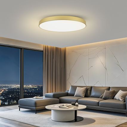 Brilagi - Candeeiro de tecto LED dimerizável POOL SMART LED/128W/230V 3000-6000K 100 cm dourado Wi-Fi Tuya + comando remoto