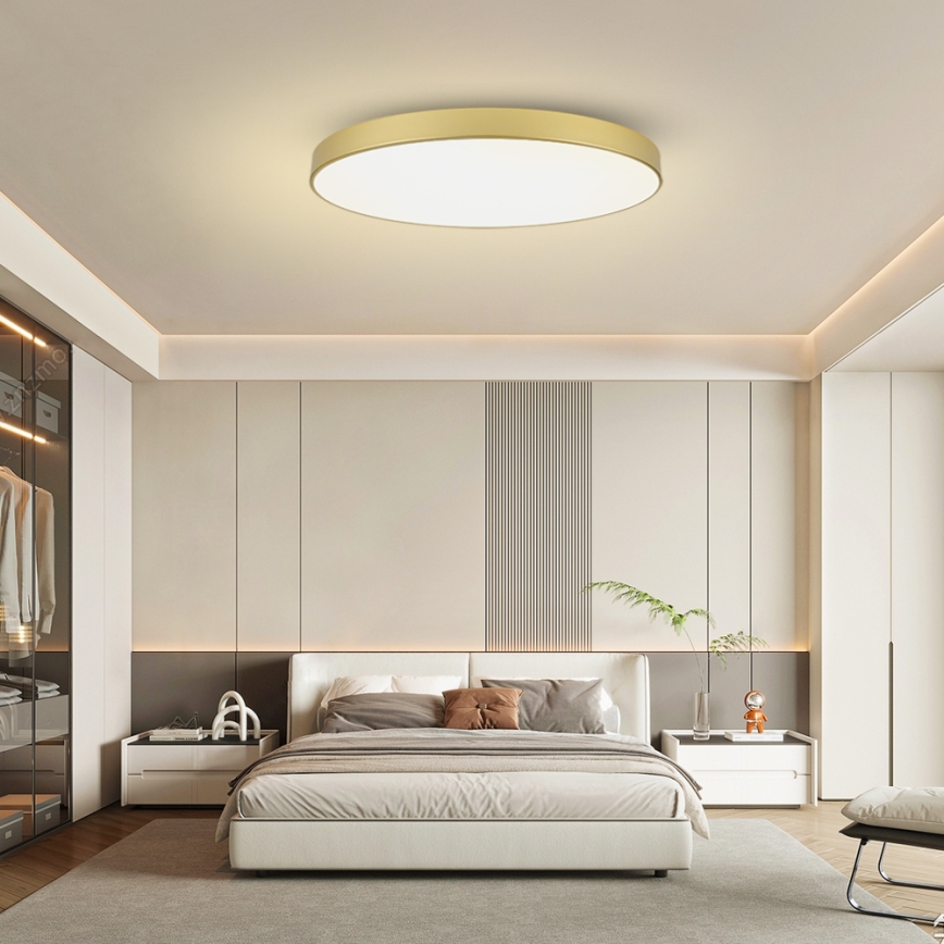 Brilagi - Candeeiro de tecto LED dimerizável POOL SMART LED/128W/230V 3000-6000K 100 cm dourado Wi-Fi Tuya + comando remoto