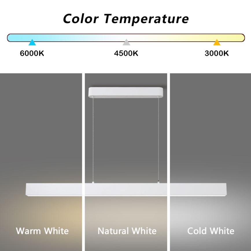 Brilagi - LED Luminária suspensa regulável SLEEKLINE SMART LED/40W/230V 3000-6000K Wi-Fi Tuya branca + controle remoto