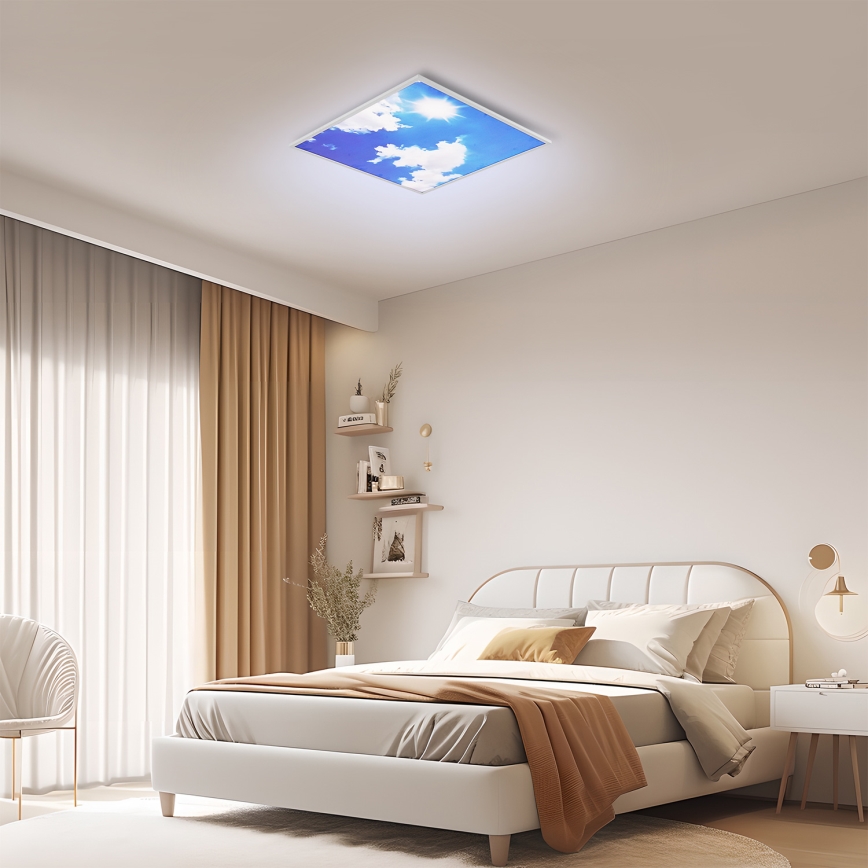 Brilagi - Candeeiro de tecto LED regulável SLIMFRAME LED/58W/230V 60x60 cm 3000-6000K prateado/azul + controlo remoto