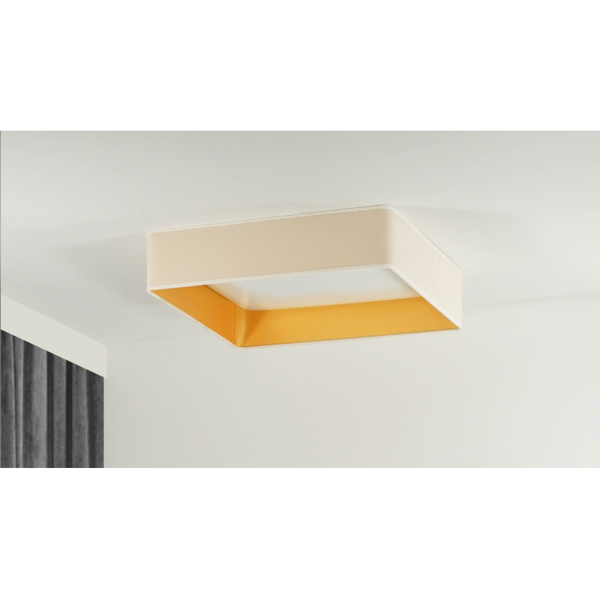 Brilagi - Candeeiro de teto LED dimável VELVET SQUARE SMART LED/36W/230V 60x60 cm 2700-6500K Wi-Fi Tuya + comando remoto creme