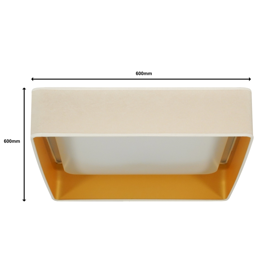 Brilagi - Candeeiro de teto LED dimável VELVET SQUARE SMART LED/36W/230V 60x60 cm 2700-6500K Wi-Fi Tuya + comando remoto creme