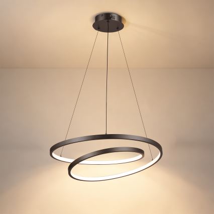 Brilagi - Lustre LED dimerizável em cabo TWISTER LED/48W/230V 3000-6000K diâmetro 50 cm preto + controlo remoto