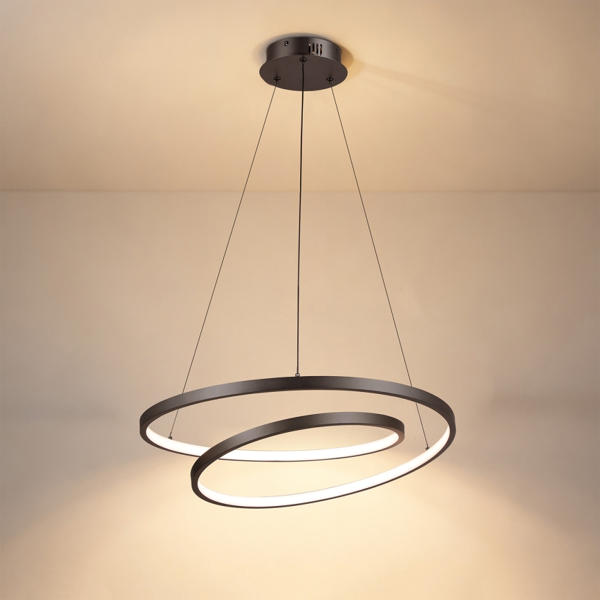 Brilagi - Lustre LED dimerizável em cabo TWISTER LED/48W/230V 3000-6000K diâmetro 50 cm preto + controlo remoto