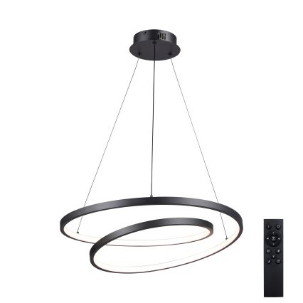 Brilagi - Lustre LED dimerizável em cabo TWISTER LED/48W/230V 3000-6000K diâmetro 50 cm preto + controlo remoto