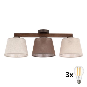 BRILAGI - LED Lustre de tecto aplicado LATTE SABIA 3xE27/15W/230V pinho/mix