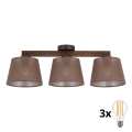 BRILAGI - LED lustre de tecto de montagem superficial LATTE 3xE27/15W/230V pinho/castanho