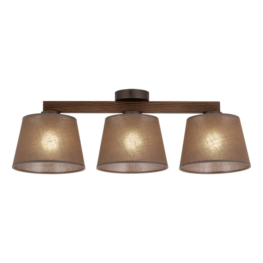 BRILAGI - LED lustre de tecto de montagem superficial LATTE 3xE27/15W/230V pinho/castanho