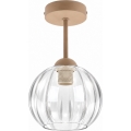 BRILAGI - LED lustre de tecto montado à superfície RETRO GLASS 1xE27/60W/230V Ø 18 cm bege/transparente