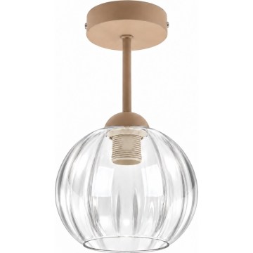 BRILAGI - LED lustre de tecto montado à superfície RETRO GLASS 1xE27/60W/230V Ø 18 cm bege/transparente