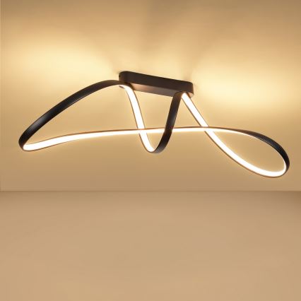 Brilagi - Plafon LED regulável TWISTER LED/60W/230V 3000-6000K preto + controlo remoto