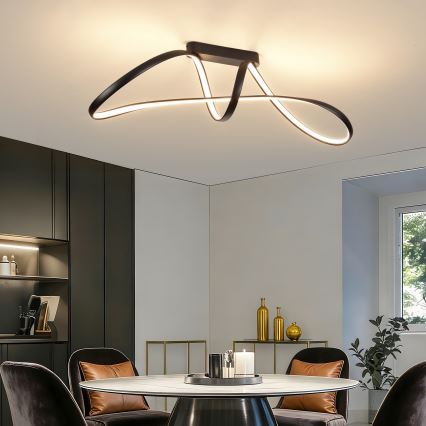 Brilagi - Plafon LED regulável TWISTER LED/60W/230V 3000-6000K preto + controlo remoto