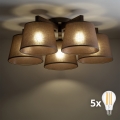 BRILAGI - LED lustre de tecto sobreposto LATTE 5xE27/15W/230V pinho/castanho