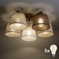 BRILAGI - LED Lustre de tecto sobreposto LATTE SABIA 5xE27/15W/230V pinho/misto