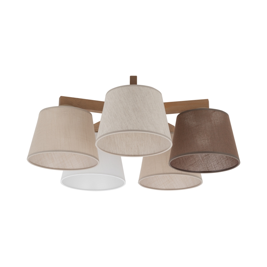 BRILAGI - LED Lustre de tecto sobreposto LATTE SABIA 5xE27/15W/230V pinho/misto