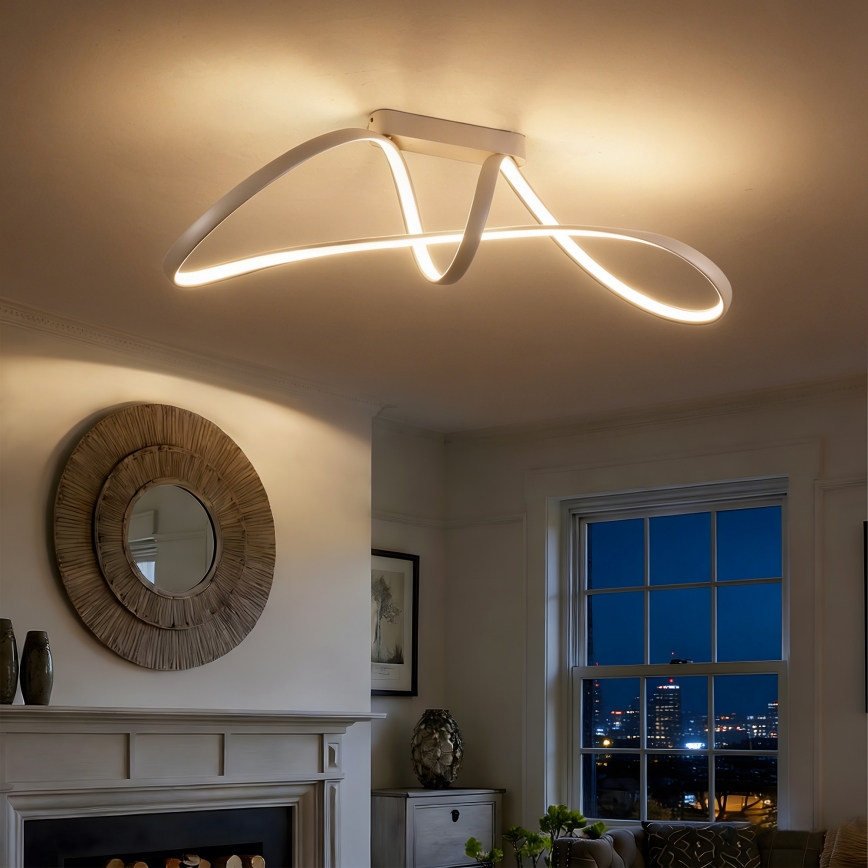 Brilagi - Plafon LED dimerizável TWISTER LED/60W/230V 3000-6000K bege + comando remoto