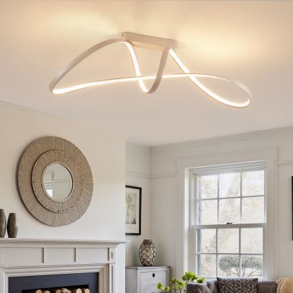 Brilagi - Plafon LED dimerizável TWISTER LED/60W/230V 3000-6000K bege + comando remoto